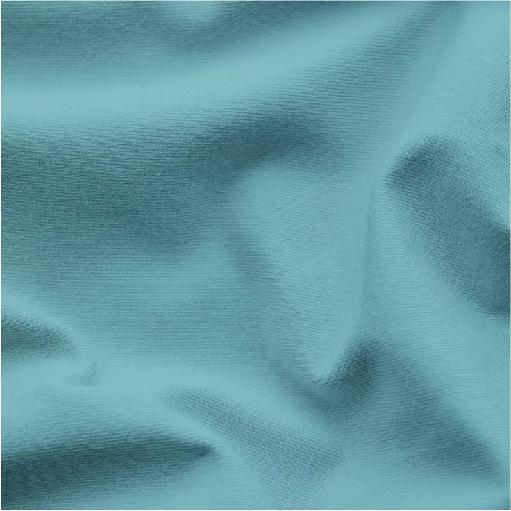 Schlafgut 'PURE TOPPER' Spannbettlaken, für Topper bis 10 cm Höhe, Petrol Mid, M 120x200cm - 130x220cm, 95% Bio-Baumwolle 5% Elasthan