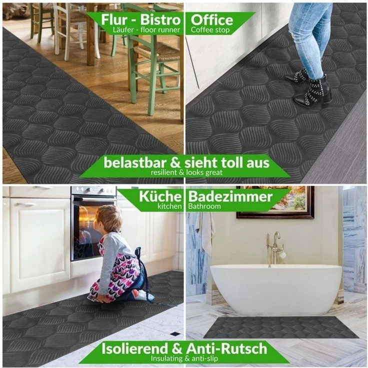 ANRO Küchenläufer Premium BAKER Läufer Küchenteppich Teppich Textil, Eckig, Höhe: 3 mm, Velour – Bild 4