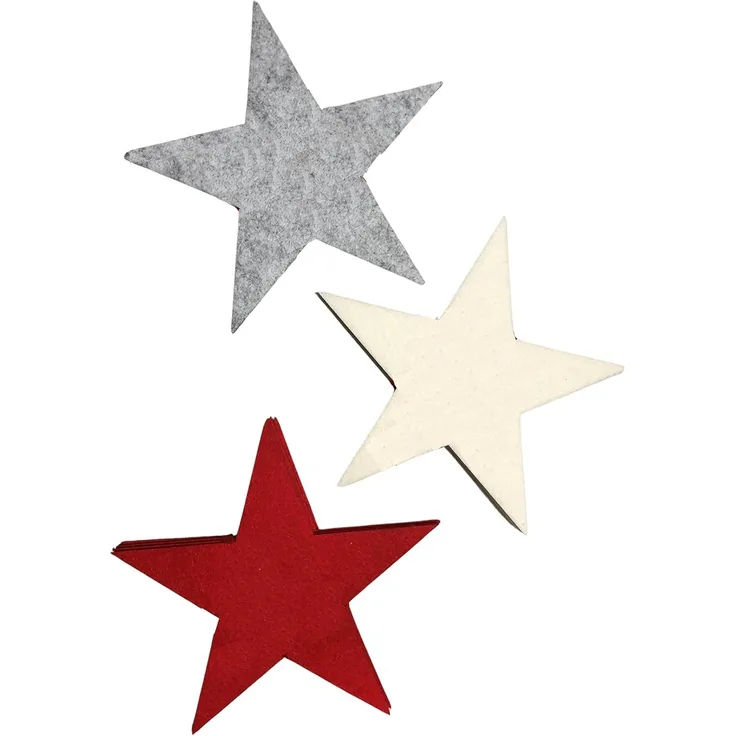 Annastore Platzset 12 x Filzsterne Filzdeko Sterne Weihnachten Filzunterlage Sterne, In DREI Farben