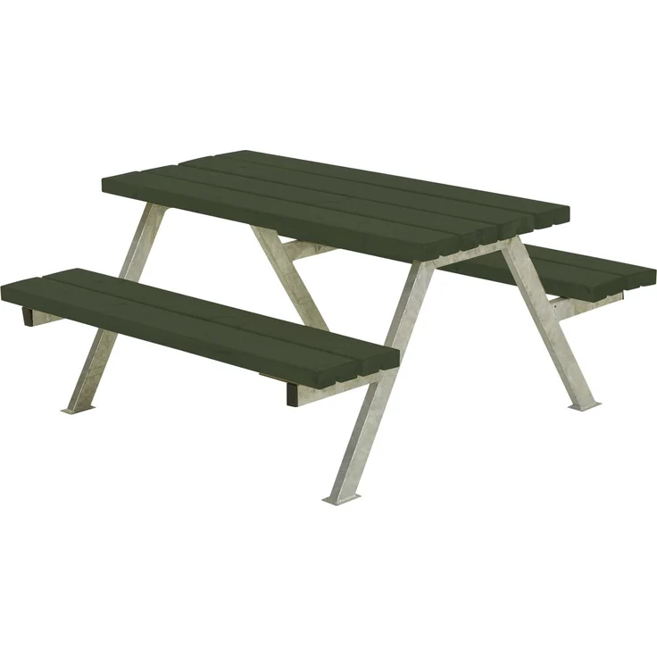 Plus Picknicktisch Kinder Alpha Stahl-Holz 118 x 118 x 57 cm schwarz – Bild 2