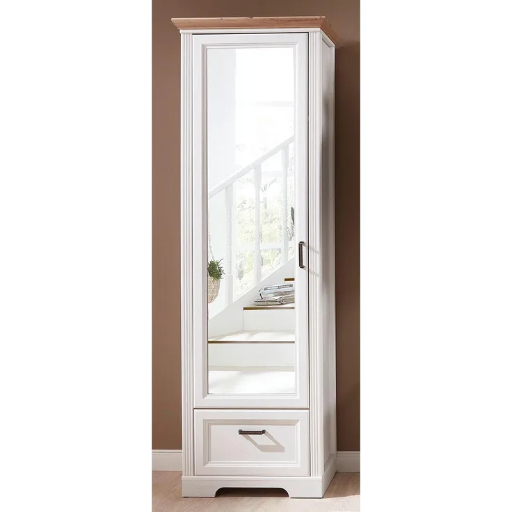 Garderobenschrank >Jasmin< in Pinie-Hell - 65x204x41cm (BxHxT)