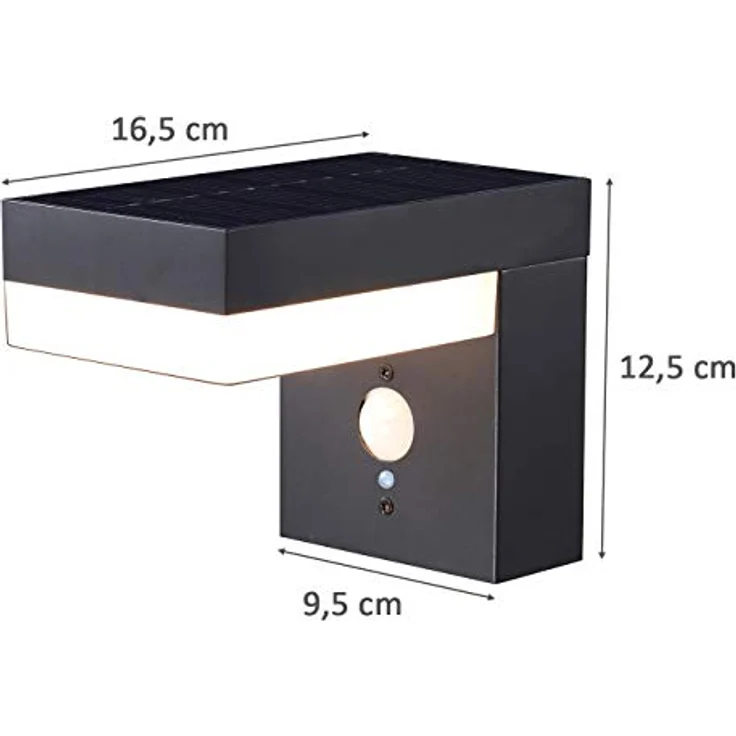Proventa ATON Solar LED-Außenleuchte mit Bewegungsmelder, 3,3 W, 400 Lumen, klassisches Design – Bild 3