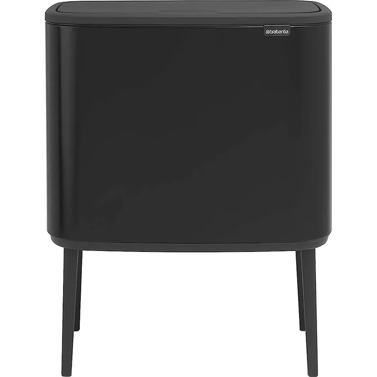 Brabantia 'Bo Touch Bin' Mülleimer, Stahl, 33 (3x11) Liter, Schwarz matt