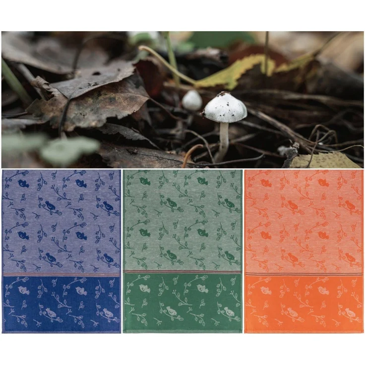 Kracht Geschirrtuch Piepmatz, (Set, 3-tlg, Set), 3er Pack Geschirrtücher (3 Stück), ca. 50x70 cm, Halbleinen Jacquard – Bild 2