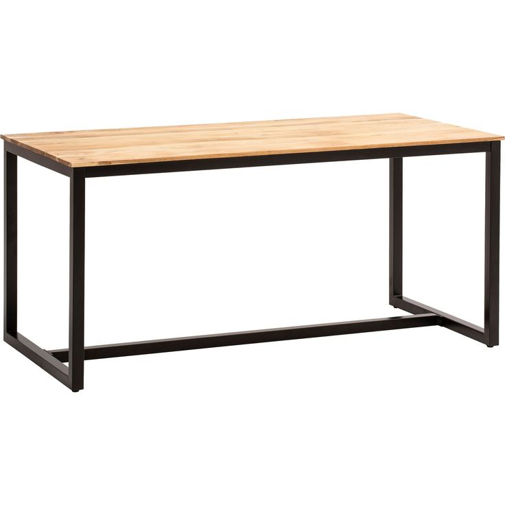 FineBuy Esszimmertisch Akazie Massivholz Metall Esstisch Loft-Style, Küchentisch mit Metallbeinen, Holztisch Industrial, Speisetisch Esszimmer Rechteckig – Bild 6