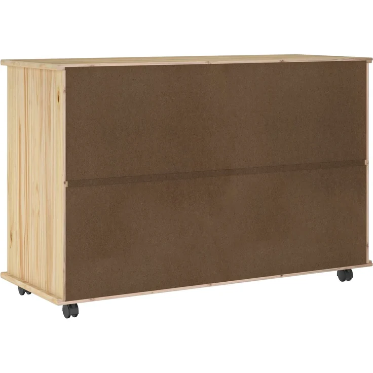 vidaXL Rollschrank Mit Rad Braun 100 x 39 x 65,5 cm Massivholz Kiefer 42032399 – Bild 6