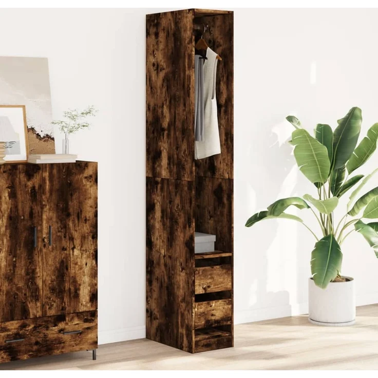vidaXL Kleiderschrank Räuchereiche 30x50x200 cm Holzwerkstoff 3307742 – Bild 3