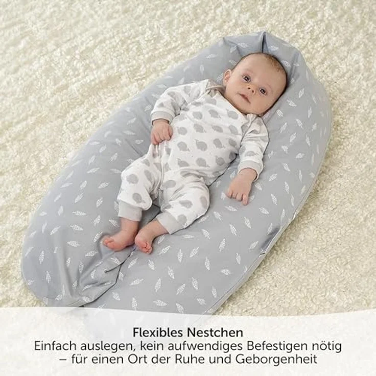 Theraline Stillkissen Das Original, 190 cm, mit geräuscharmen EPS-Microperlen, 100% Baumwollbezug, waschbar bei 60 °C, öko-tex-zertifiziert – Bild 5