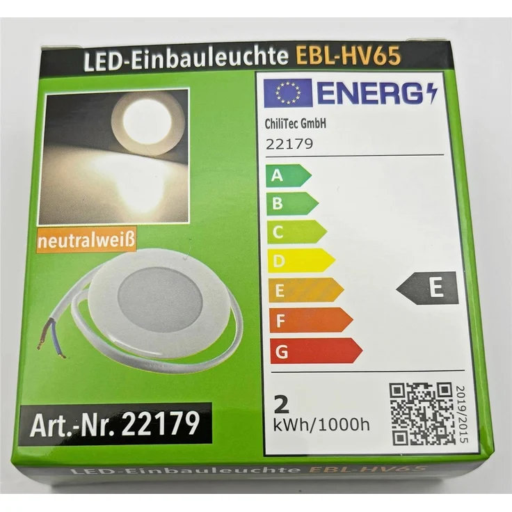 LED-Einbauleuchte "EBL-HV65w", weiß2 Watt, 230V, 4200K, 237Lm, neutralweiß – Bild 8