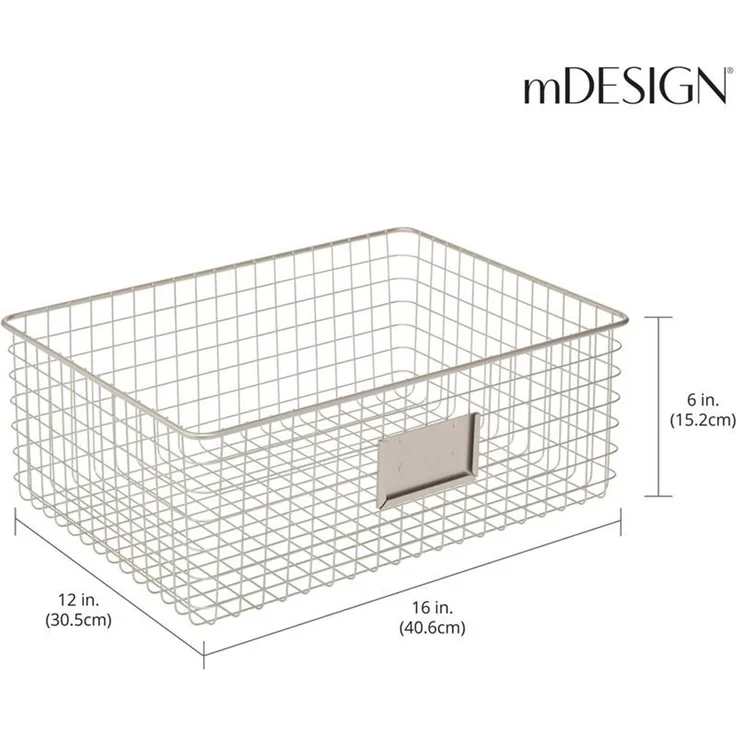 mDesign Allzweckkorb Aufbewahrung Drahtkorb Organizer 4er-Set Metall Mattsilber – Bild 2