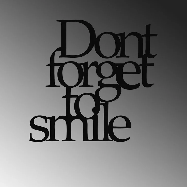 Wallity 'Dont Forget To Smile 183' Dekoratives Wandaccessoire aus Metall, Schwarz, 70 x 67 cm – Bild 6