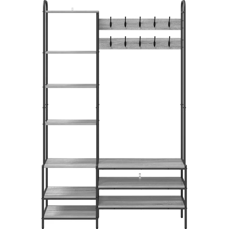 vidaXL Garderobenständer mit Schuhbank Sonoma-Grau 120,5 x 34 x 190 cm 8012041 – Bild 3