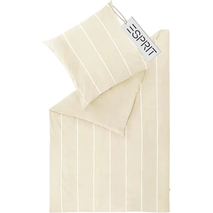 Esprit Bettwäsche FLANELL Winter Bettwäsche, Baumwolle, 1 teilig, 135 x 200 cm in Creme – Bild 4