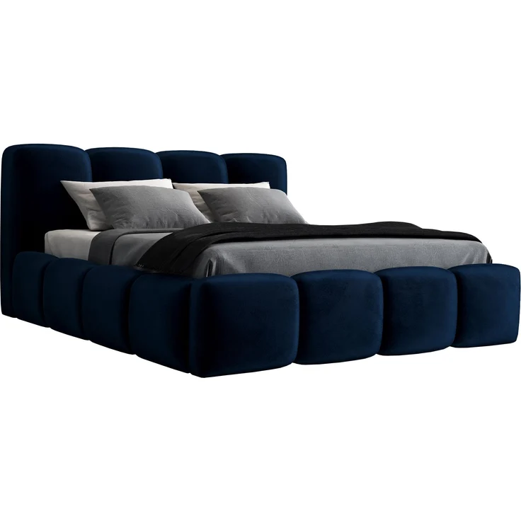 Polsterbett DONA 180x200 ohne Matratze mit Bettkasten und Lattenrost. Farbe: Blau 11 – Bild 1