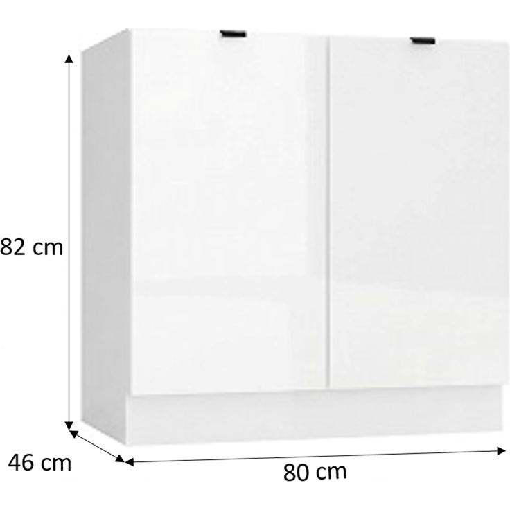Alice Eckküche 200 x 260 cm, Weiß Hochglanz/Weiß, mit 28-mm-Arbeitsplatte Black Rock – Bild 4