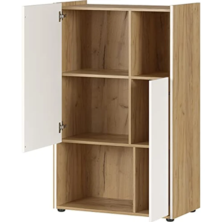 Germania Aktenschrank 4158-242 GW-Indianapolis, in Navarra-Eiche-Nachbildung/Weiß, ideal für Home Office, 76 x 121 x 40 cm (BxHxT), 76x121x40 – Bild 5