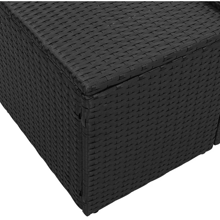 vidaXL Gartensofa mit Kissen Schwarz 184 x 62 x 69 cm Poly-Rattan 42006802 – Bild 7