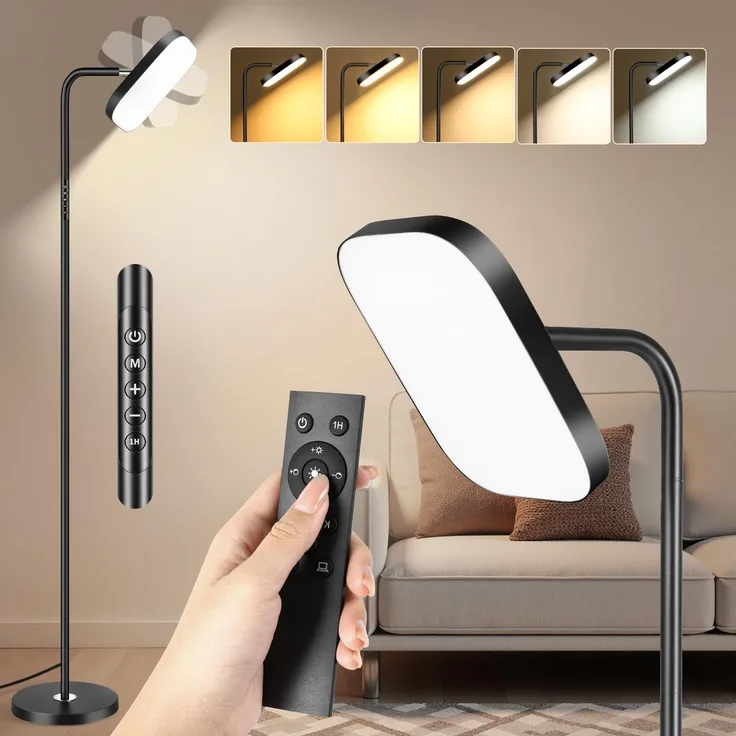 YICAIZI Stehlampe Wohnzimmer, 36W Deckenfluter LED Stehlampe 3200lm Dimmbar Moderne Standleuchte mit Fernbedienung & Touch-Steuerung für Wohnzimmer Schlafzimmer