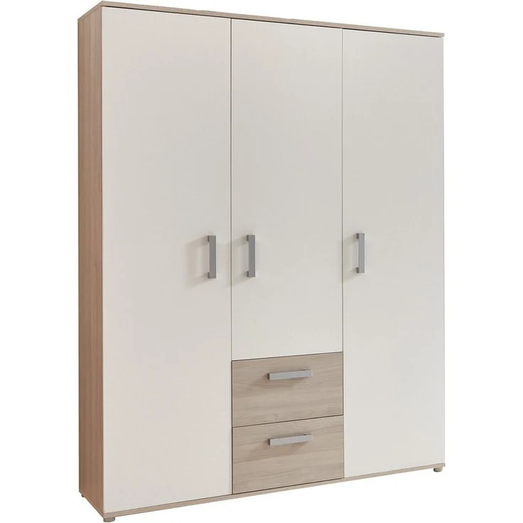 Lüttenhütt Kleiderschrank Geert, Kinderkleiderschrank 2 Kleiderstangen, verstellbare Einlegeböden, mit zwei Schubkästen – Bild 1