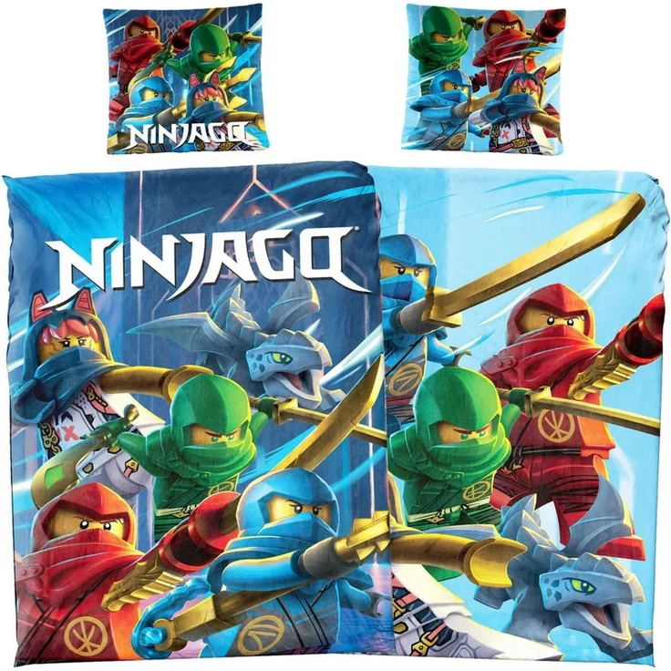 BERONAGE Kinderbettwäsche LEGO Ninjago Save Haven Bettwäsche Linon/Renforcé, Baumwolle, 2 teilig, 135x200 + 80x80 cm – Bild 5