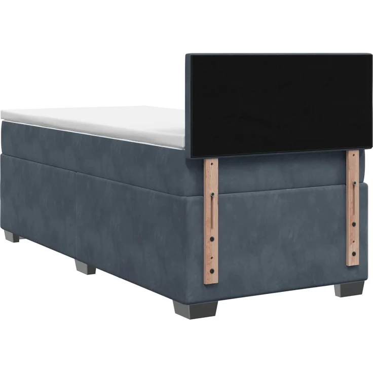 vidaXL Boxspringbett mit Matratze Dunkelgrau 80 x 200 cm Samt 3450603 – Bild 8