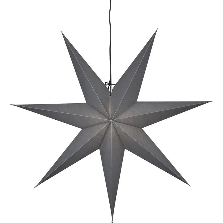 EGLO Weihnachtsstern Frozen, Dekostern für innen aus Papier zum Aufhängen, Fensterdeko in Grau, 3D Adventsstern, Wand Deko Wohnzimmer, E14 Fassung, 70 cm