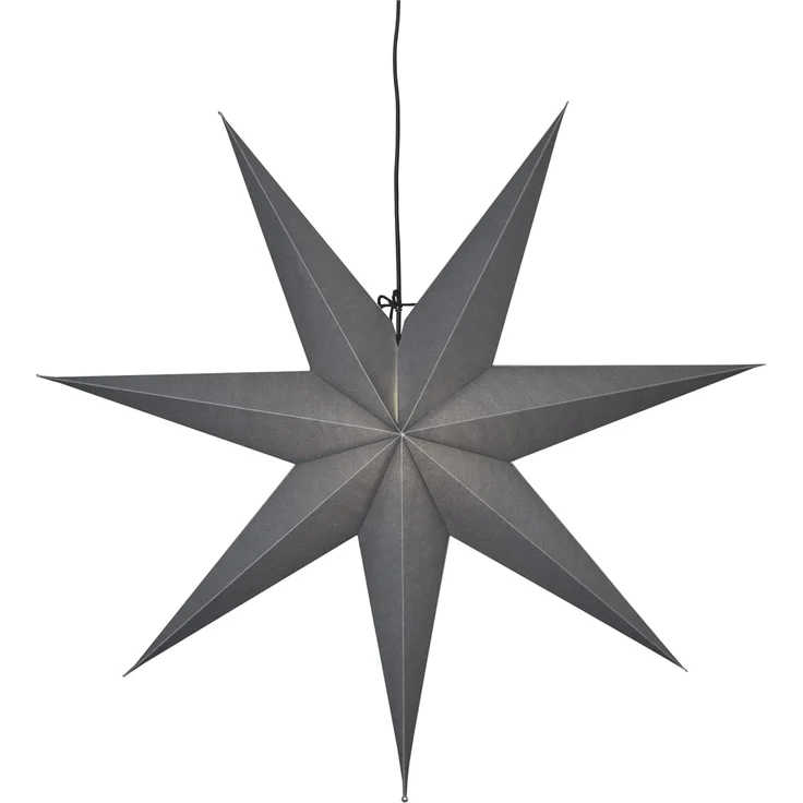 EGLO Weihnachtsstern Frozen, Dekostern für innen aus Papier zum Aufhängen, Fensterdeko in Grau, 3D Adventsstern, Wand Deko Wohnzimmer, E14 Fassung, 70 cm – Bild 1