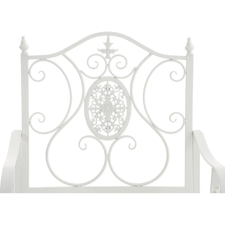 2er Set Gartenstühle AUSTIN - Metall Weiß 62x53x94 cm | Gartenstuhl Metall Terrassenstuhl Antik Verzierung Stühle Garten Balkon – Bild 4