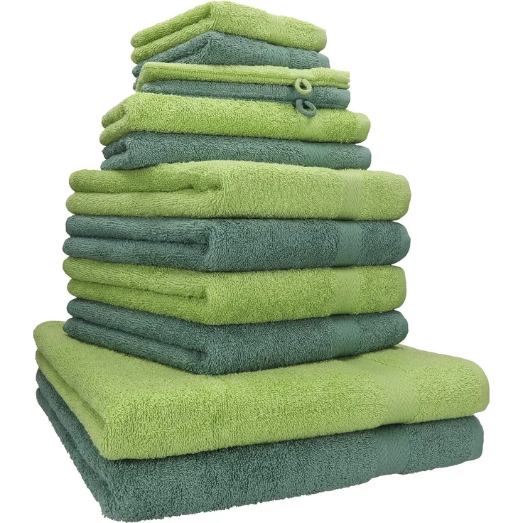 Betz Handtuch Set 12-TLG. Handtuch Set Premium Farbe tannengrün/avocadogrün, 100% Baumwolle (Set, 12-St) – Bild 1