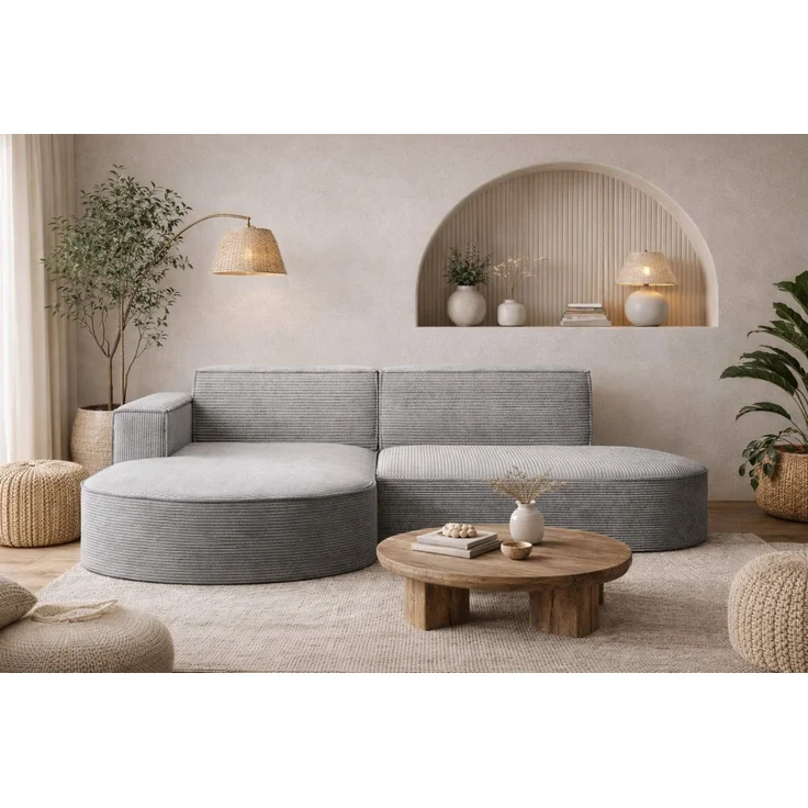 Kaiser Möbel Ecksofa Designer MODENA STUDIO L stoff Cord, Ecksofa, Cord Sofa, L-Form, Links/Rechts wählbar – Bild 5