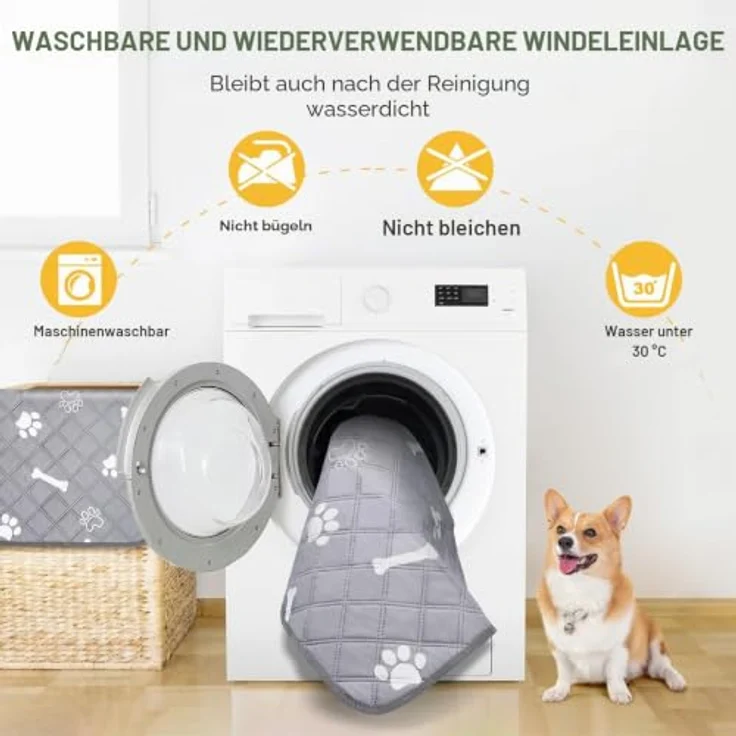 Gimars 2er 60×50 cm Extra Saugstark und Dick Welpenunterlagen waschbar Wiederverwendbare Hundetrainingspads Auslaufsicher und rutschfest Puppy Pads für Welpentraining Hunde Katzen Kaninchen – Bild 6
