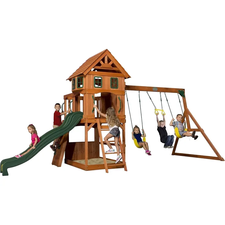 Spielplatz, Spielhaus und Klettergerüst Atlantic inkl. Schaukeln und Rutsche