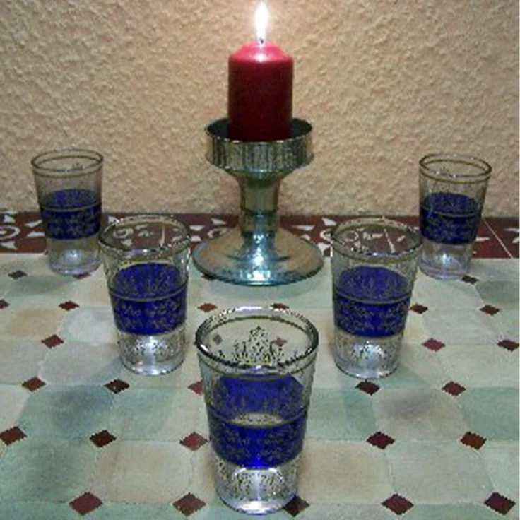 Marrakesch Orient & Mediterran Interior Teeglas 6er Set Marokkanische Teegläser Andalous Grün Gläser aus Glas 9 cm, 6-tlg, Glas, Handarbeit – Bild 4
