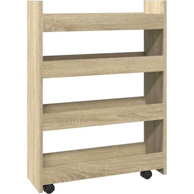 vidaXL Aufbewahrungswagen Schmal 4 Etagen Sonoma Eiche Holzwerkstoff 855261 – Bild 5