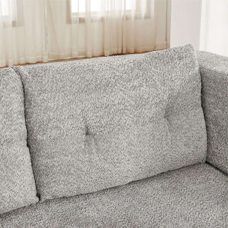 ZUBALIYA SchlafSofa mit breiten Armlehnen, modular aufgebaut, ohne aufwendige Montage, für Wohnzimmer und Apartments, Dunkelgrau – Bild 7