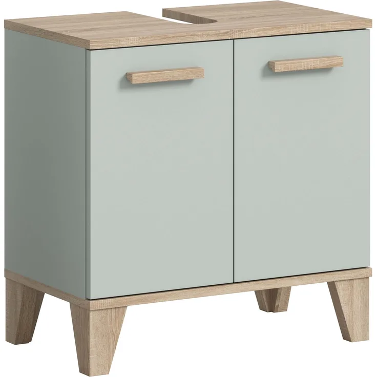 Waschbeckenunterschrank (B/H/T: 60x61x34 cm) in hellgrün