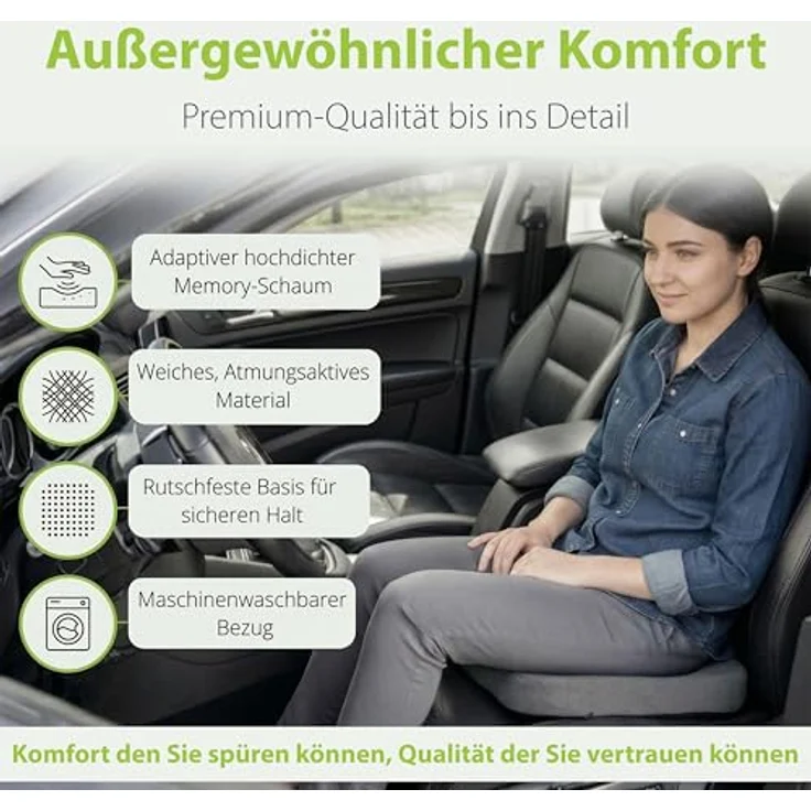 feela Sitzkissen Orthopädisches Auto-Sitzkissen – entlastet Rücken & Steißbein, Mehr Komfort auf langen Fahrten – fördert Haltung & entspanntes Sitzen – Bild 5