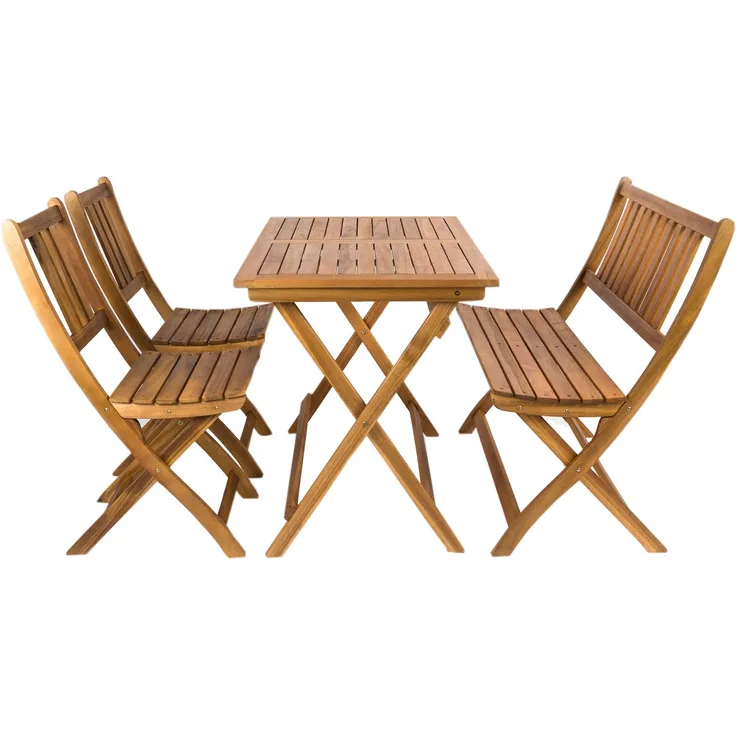 Balkonmöbel Set 4tlg mit Bank Akazie Klapptisch 80 x 60 cm SKARA/BLOOM 60378978