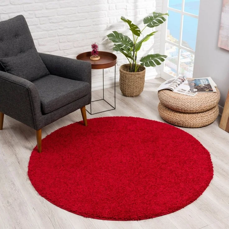 Sanat Hochflor-Teppich LOCA, rund, Höhe: 30 mm, Wohnzimmer, Langflor, Shaggy, Schlafzimmer – Bild 3