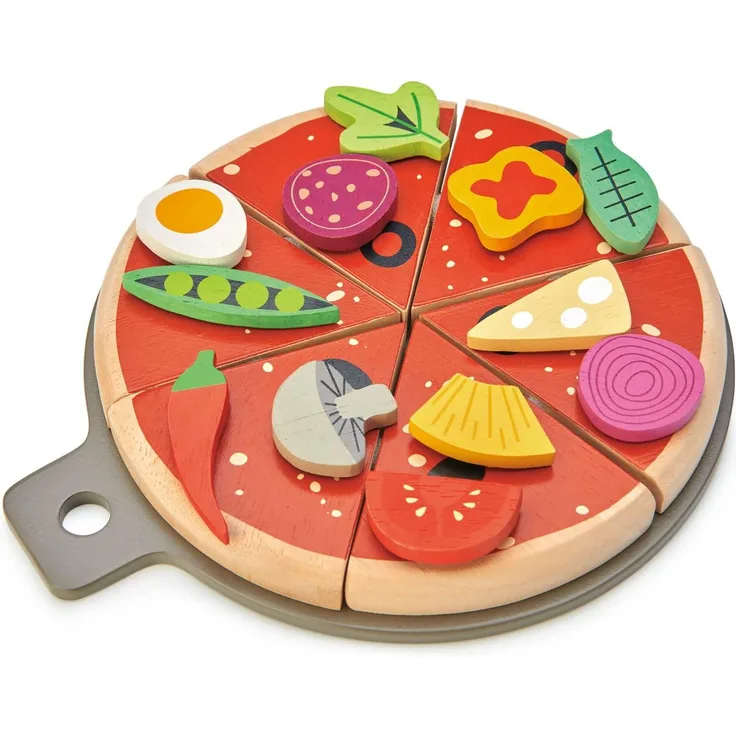 Spielzeug-Pizza Junior 22 X 19 Cm Holz 20 Stück