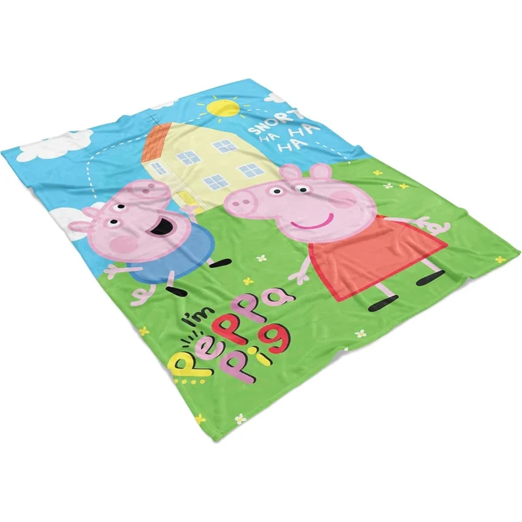 Kinderdecke Peppa Wutz Pig I'm 150 x 200 cm weich und kuschelig Coral Fleecedecke, BERONAGE, passend zur Bettwäsche, ideal für Sofa, Couch, Bett, Auto, Camping – Bild 4