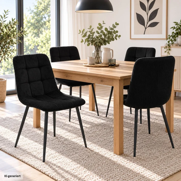 Stuhl Mesa schwarz cord – Bild 1