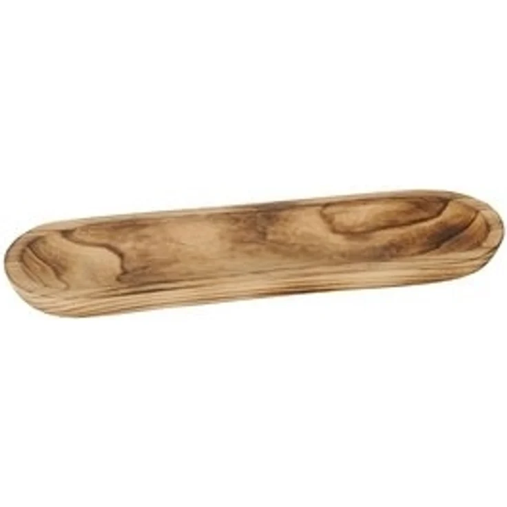 Levandeo® Dekoschale, Holz-Tablett L52cm Holz Braun Geflammt Ablage Schale Holzschale Natur – Bild 4