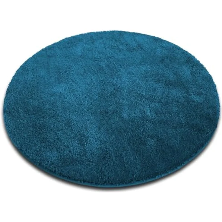 Floordirekt Badematte Sky, Rund Badteppich 120 cm, rutschfest, waschbar, schadstoffgeprüft, petrol – Bild 1
