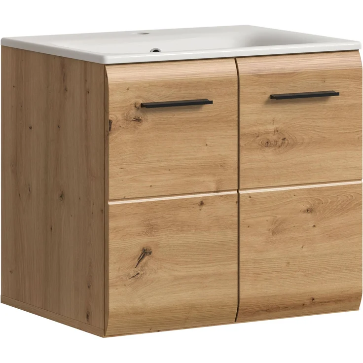 Waschtisch inkl. Waschbecken (B/H/T: 60x55x46 cm) in Artisan Oak Nachbildung und Artisan Oak Nachbildung – Bild 1