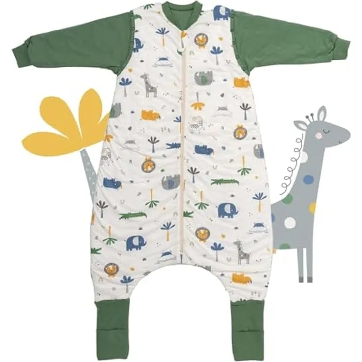 Schlummersack Kinderschlafsack Schlafsack mit Füßen und umklappbaren Bündchen, 2.5 Tog OEKO-TEX