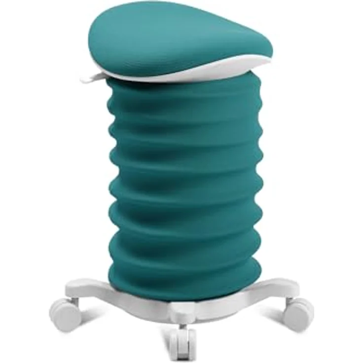 TOPSTAR Sitness 4D mit Rollen AGR-Zertifiziert Dynamischer Sitzhocker Papyrus - petrolgrün, ergonomischer Bürohocker - höhenverstellbar - stärkt den Rücken - entlastet die Bandscheiben – Bild 2