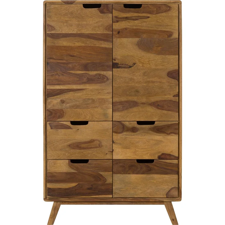Highboard Sheesham 90x40x145 natur sandgestrahlt lackiert MALMÖ 2 #210 – Bild 7