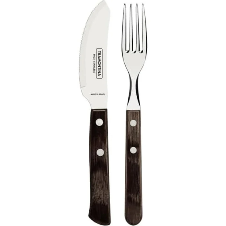 Tramontina Besteck-Set Pizzabesteck Set für 4 Personen - 4x Pizzamesser, 4x Pizzagabeln (8-tlg), 4 Personen, Edelstahl, 8-tlg, rostfreier Edelstahl, FSC, spülmaschinenfest – Bild 3