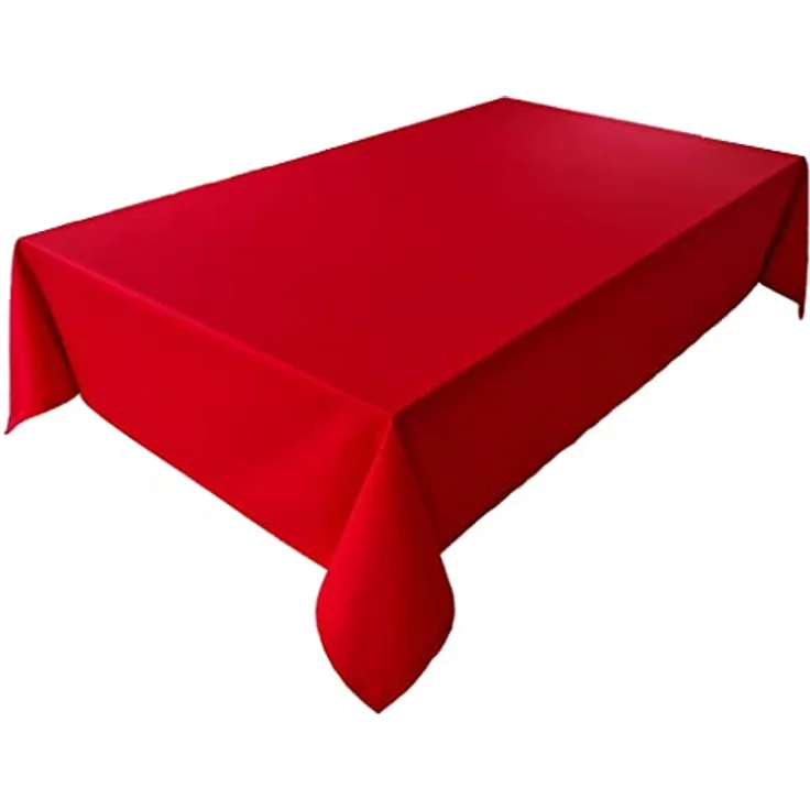 Hochwertige Tischdecke Tischwäsche aus 100% Baumwolle Kollektion Konzept, Farbe & Größe wählbar (Tischdecke - Oval 150x400cm, Rot)